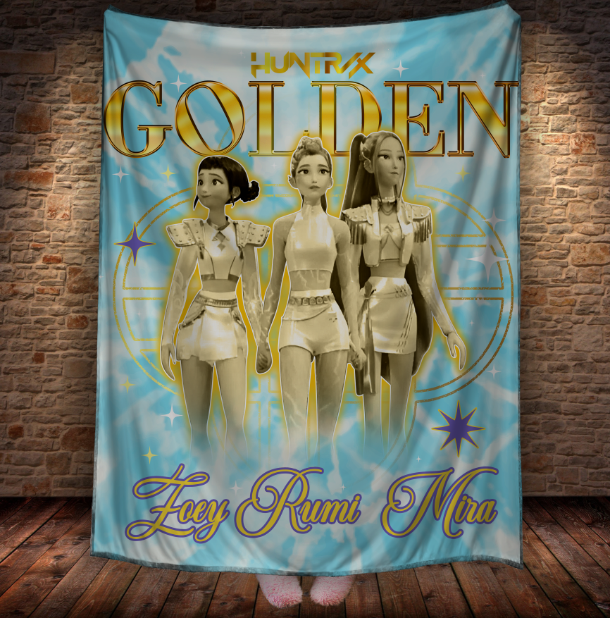 Плед "Хантрікс Huntrix аніме кейпоп мисливиці на демонів 063" 150х200 см