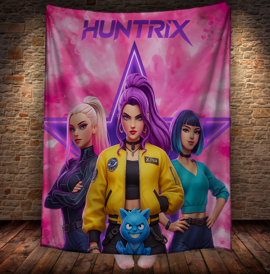 Плед "Хантрікс Huntrix аніме кейпоп мисливиці на демонів 044" 150х200 см