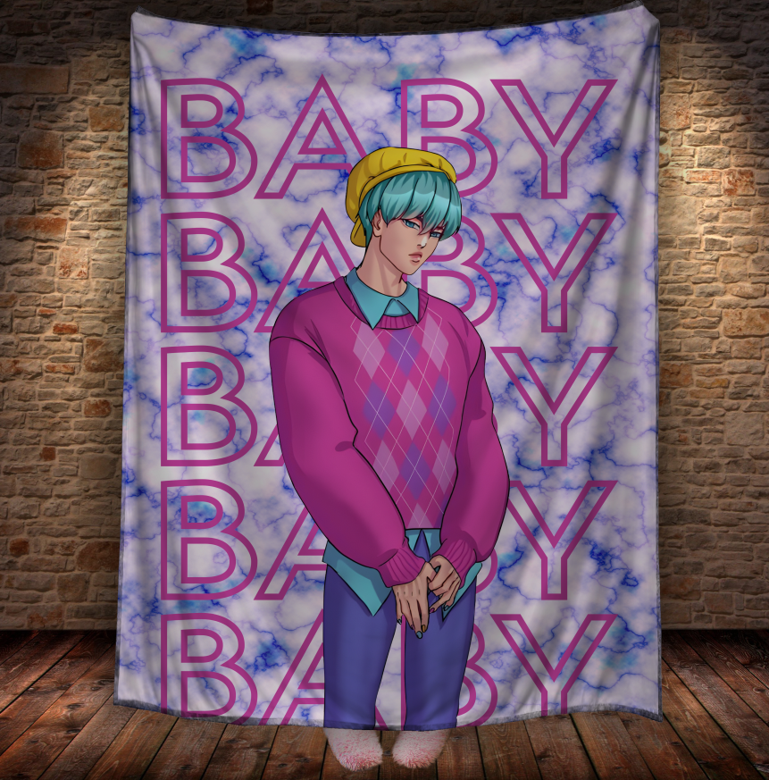 Плед "Хантрікс Huntrix аніме кейпоп мисливиці на демонів 02" 150х200 см