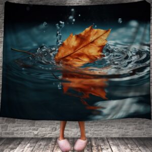 Плед "Сухе жовте кленове листя осінь у воді" 150х200 см