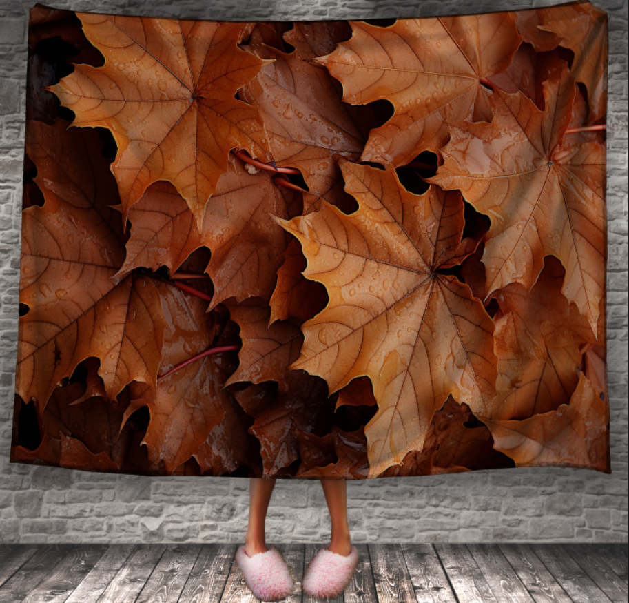 Плед "Сухе жовте кленове листя осінь 52" 150х200 см