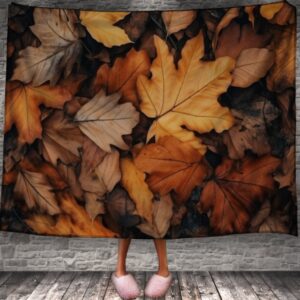 Плед "Сухе жовте кленове листя осінь" 150х200 см