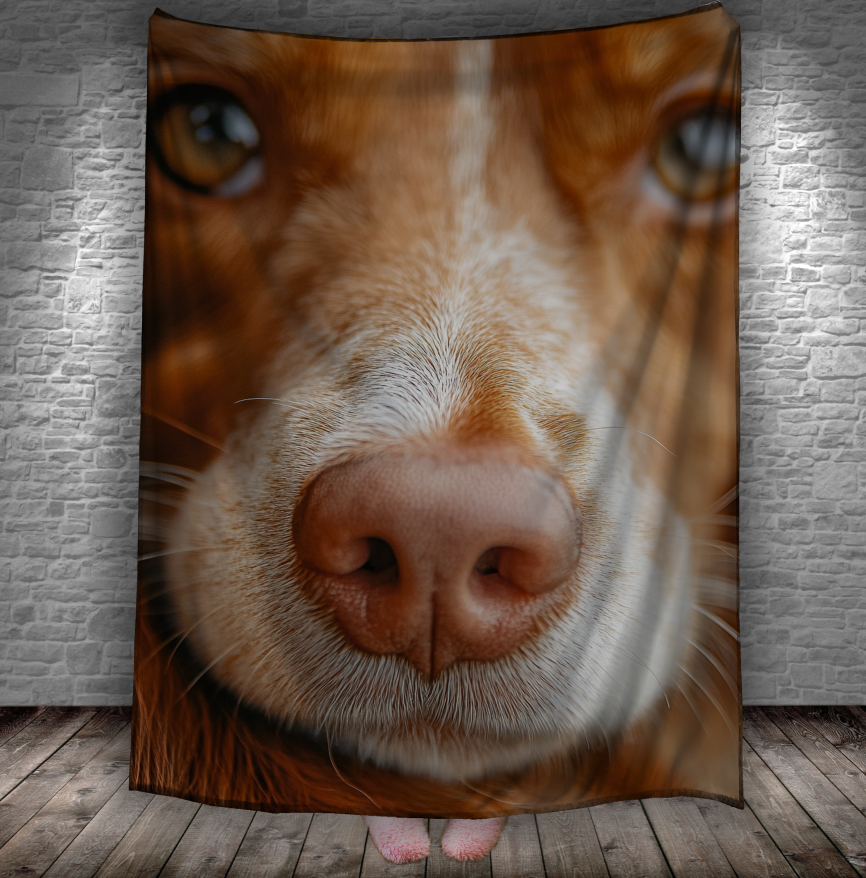 Плед "Собака песик портрет морда крупний план тварини" 150х200 см