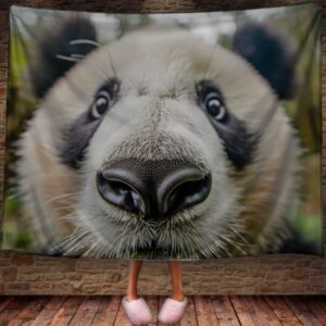 Плед "Панда портрет морда крупний план тварини" 150х200 см