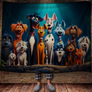 Плед "Мультяшні песики собаки різних пород" 150х200 см