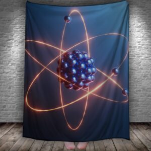 Плед "Модель атома ядра електрони атомна фізика" 150х200 см