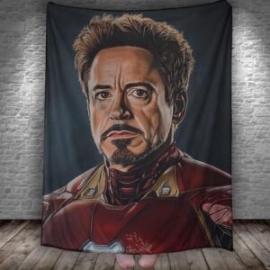 Плед "Марвел залізна людина Айронмен Тоні Старк портрет" 150х200 см