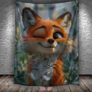 Плед "Лисиця лис тварина мила прикольна мульт" 150х200 см