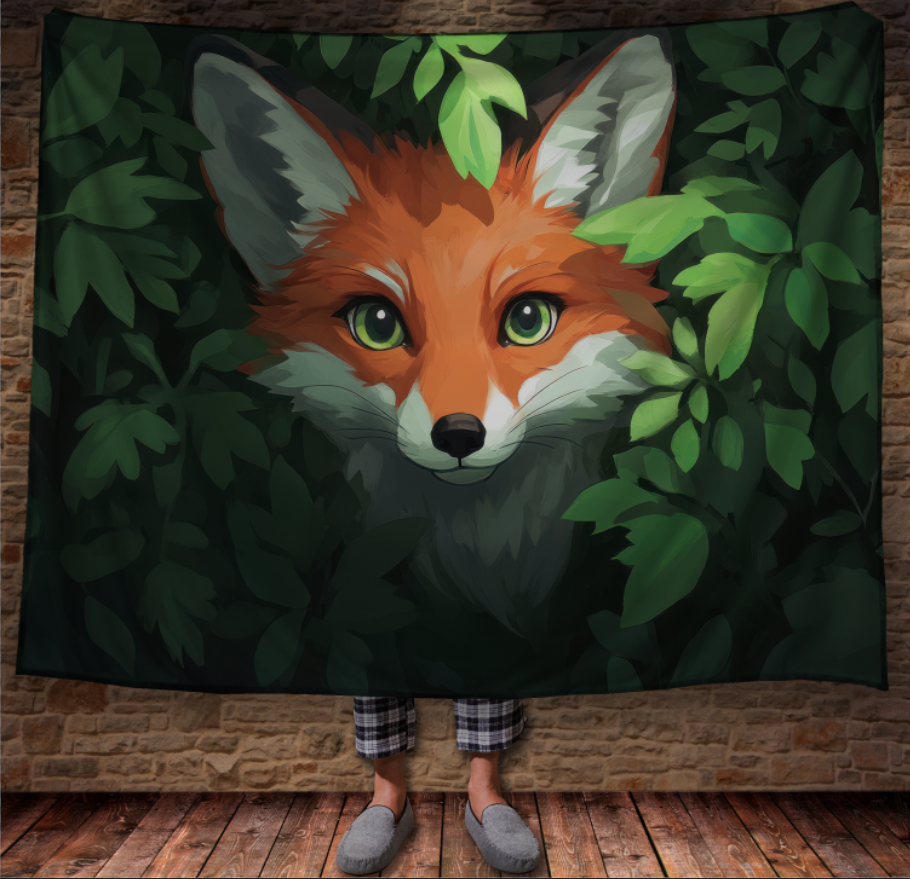 Плед "Лисиця виглядає з кущів 1" 150х200 см