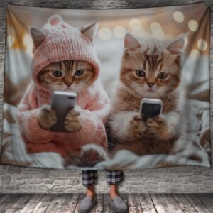 Плед "Кошенята коти з телефонами смартфонами" 150х200 см