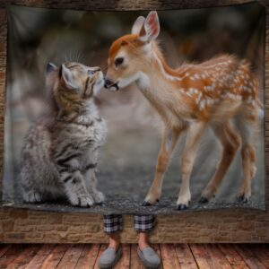 Плед "Кошеня з оленятком" 150х200 см