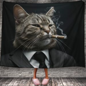 Плед "Кіт бос бізнесмен з цигаркою" 150х200 см