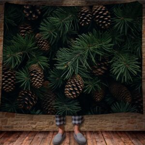 Плед "Зелені гілки ялинки з шишками" 150х200 см