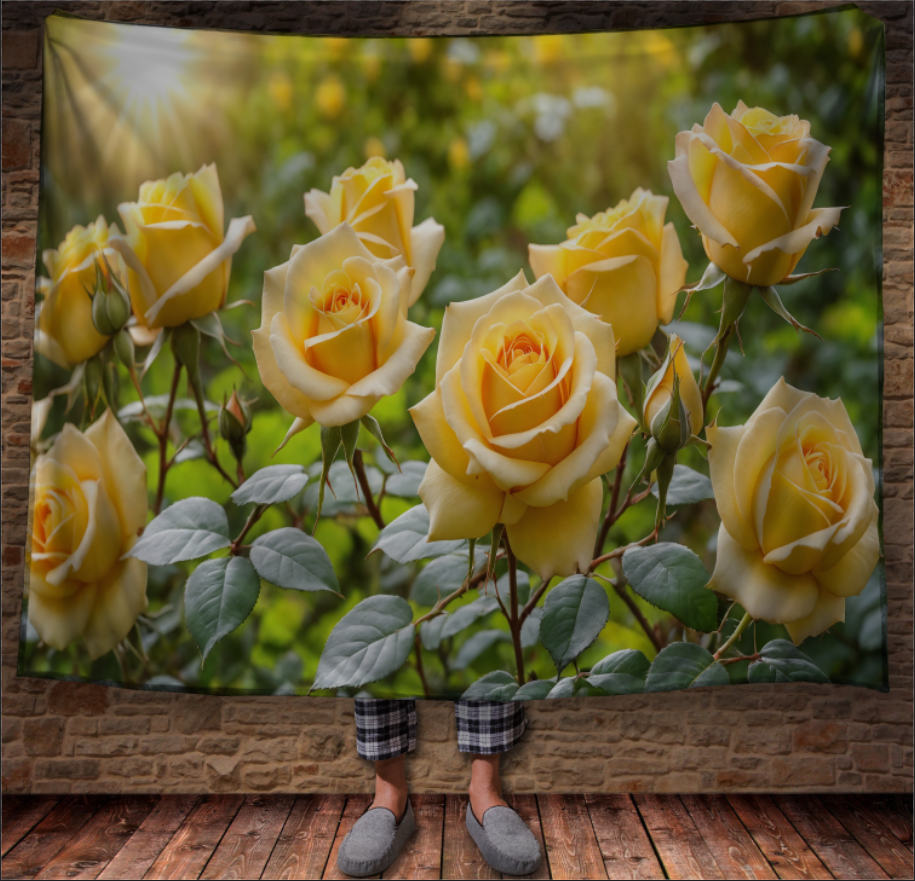 Плед "Жовті троянди квіти" 150х200 см