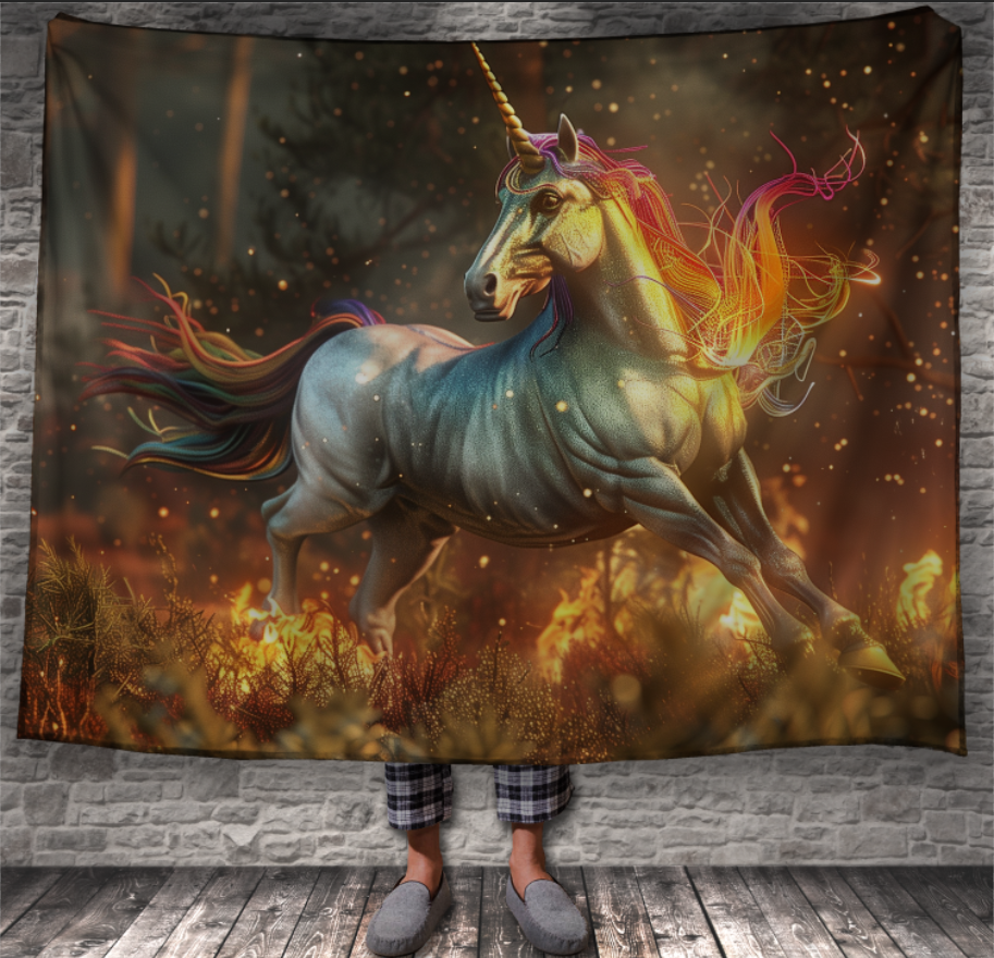 Плед "Єдиноріг кінь міфічна істота" 150х200 см