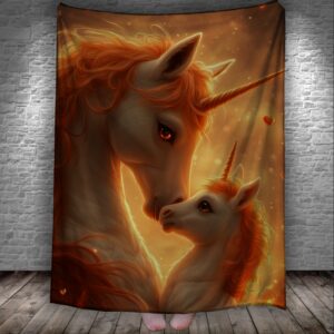 Плед "Єдиноріг і дитинча коні міфічні казкові" 150х200 см