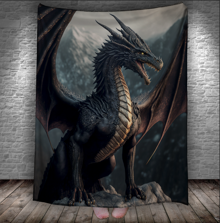 Плед "Дракон на скелі" 150х200 см