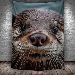 Плед "Видра прикольний портрет морда крупний план тварини 1" 150х200 см