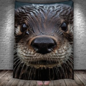 Плед "Видра прикольний портрет морда крупний план тварини" 150х200 см