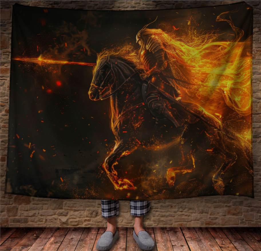 Плед "Вершник лицар на вогняному коні" 150х200 см