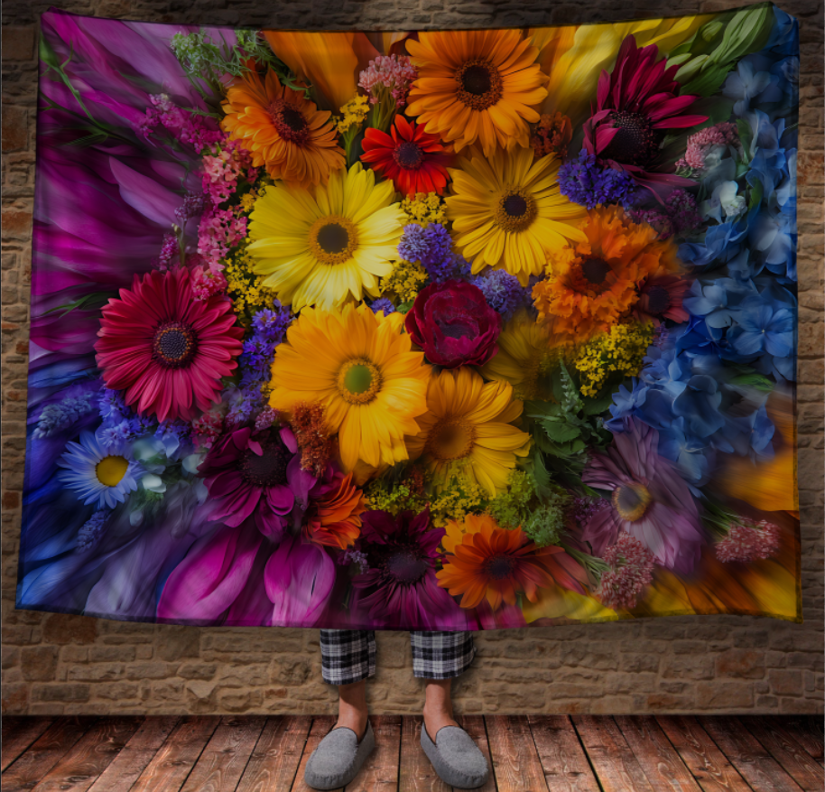 Плед "Барвистий букет польових квітів" 150х200 см