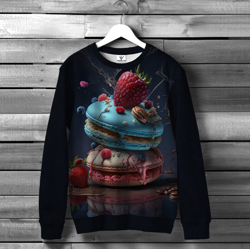 Світшот Яскраве печиво макаруни тістечко ВСІ Розміри Преміум тканина