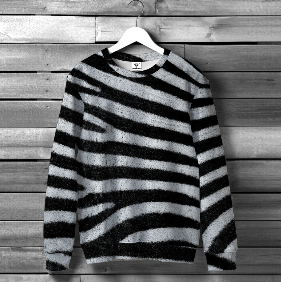 Світшот Хутро шерсть шкіра зебри тварини ВСІ Розміри Преміум тканина