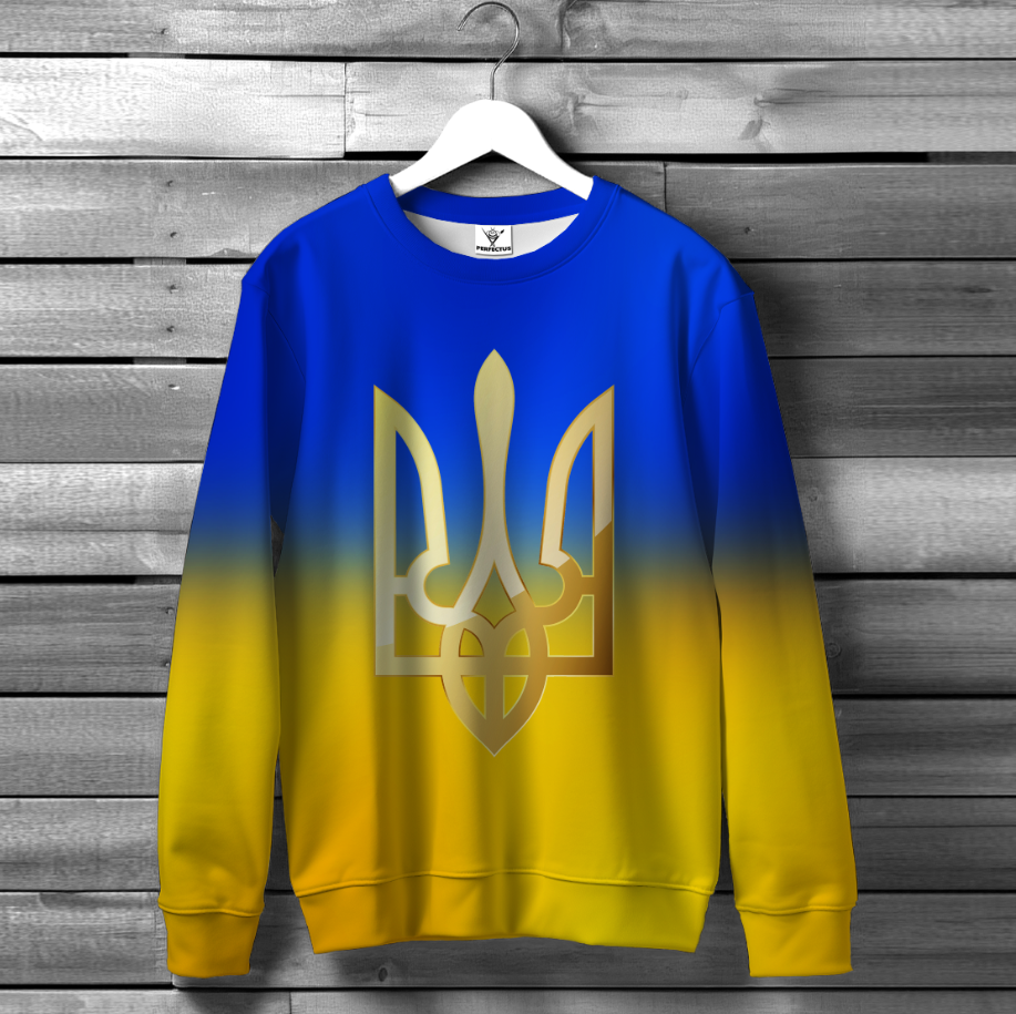 Світшот Тризуб Україна прапор арт символи 3 ВСІ Розміри Преміум тканина