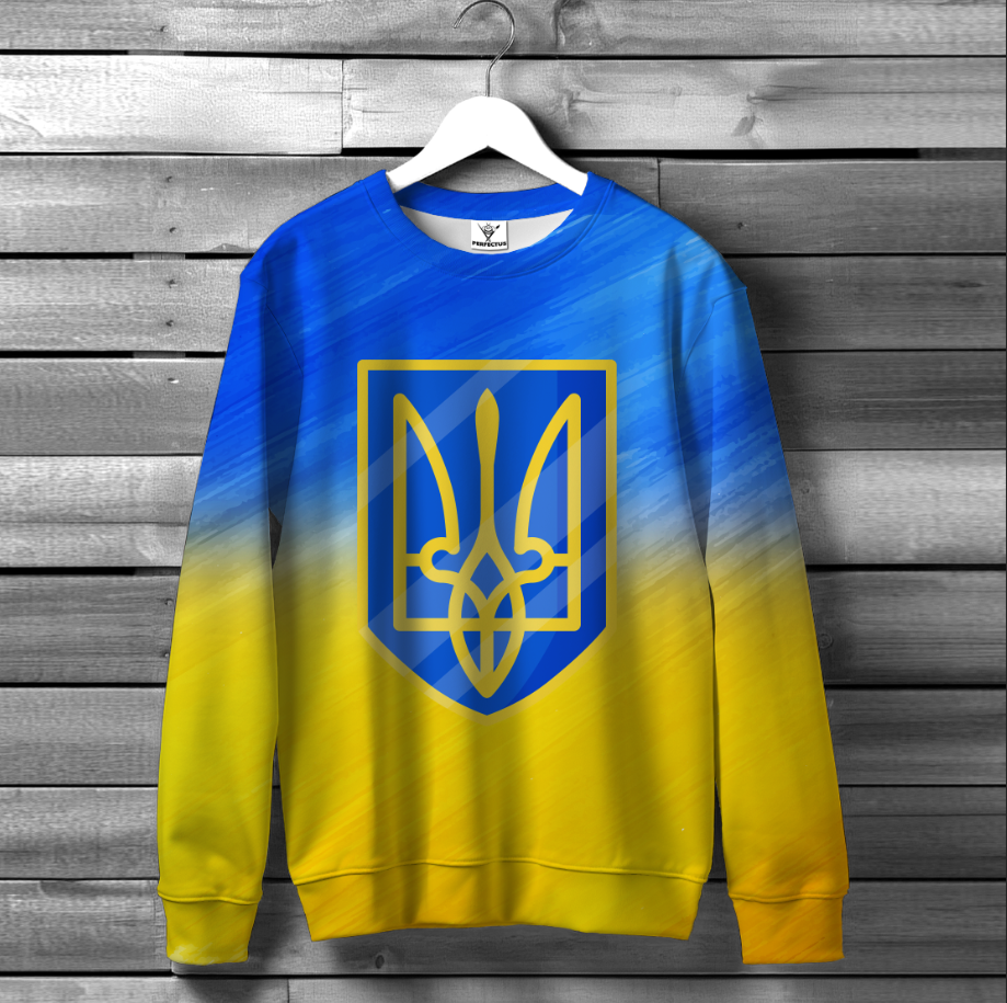 Світшот Тризуб Україна прапор арт 2 ВСІ Розміри Преміум тканина