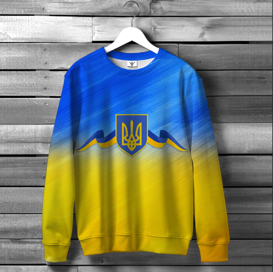 Світшот Тризуб Україна прапор арт 1 ВСІ Розміри Преміум тканина