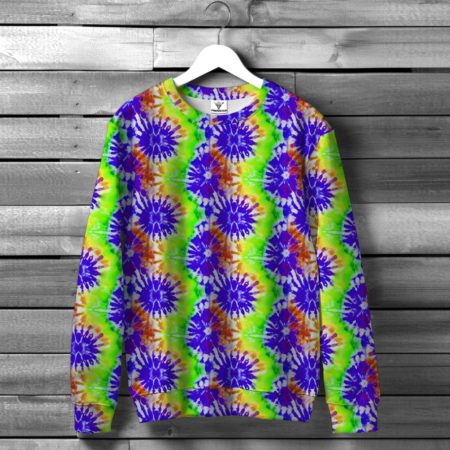 Світшот Тай дай барвисті візерунки розмиття фарб 3 ВСІ Розміри Преміум тканина