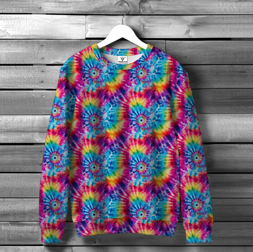 Світшот Тай дай барвисті візерунки розмиття фарб 2 ВСІ Розміри Преміум тканина