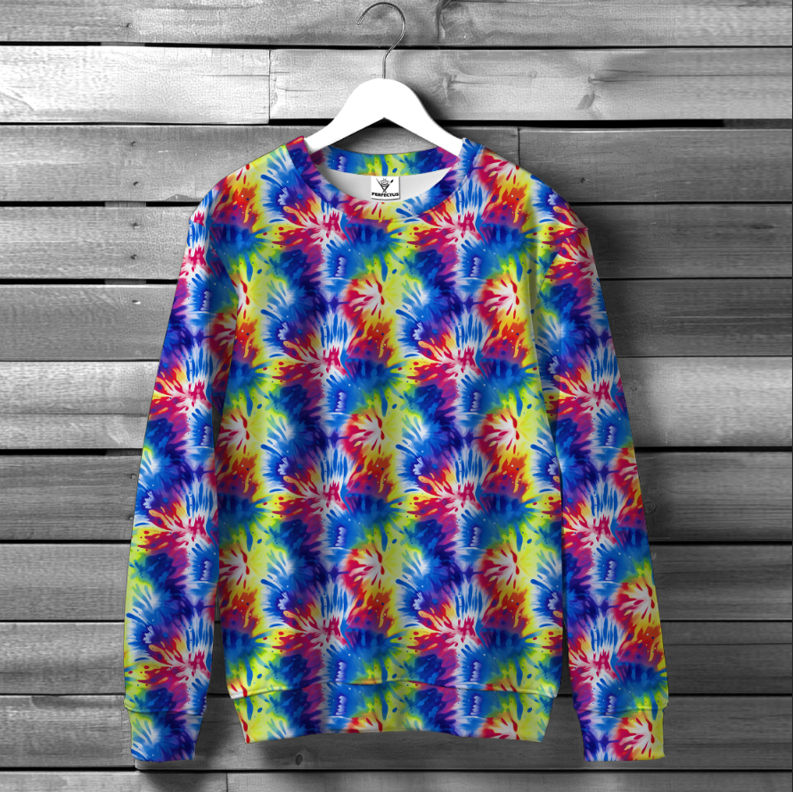 Світшот Тай дай барвисті візерунки розмиття фарб 1 ВСІ Розміри Преміум тканина