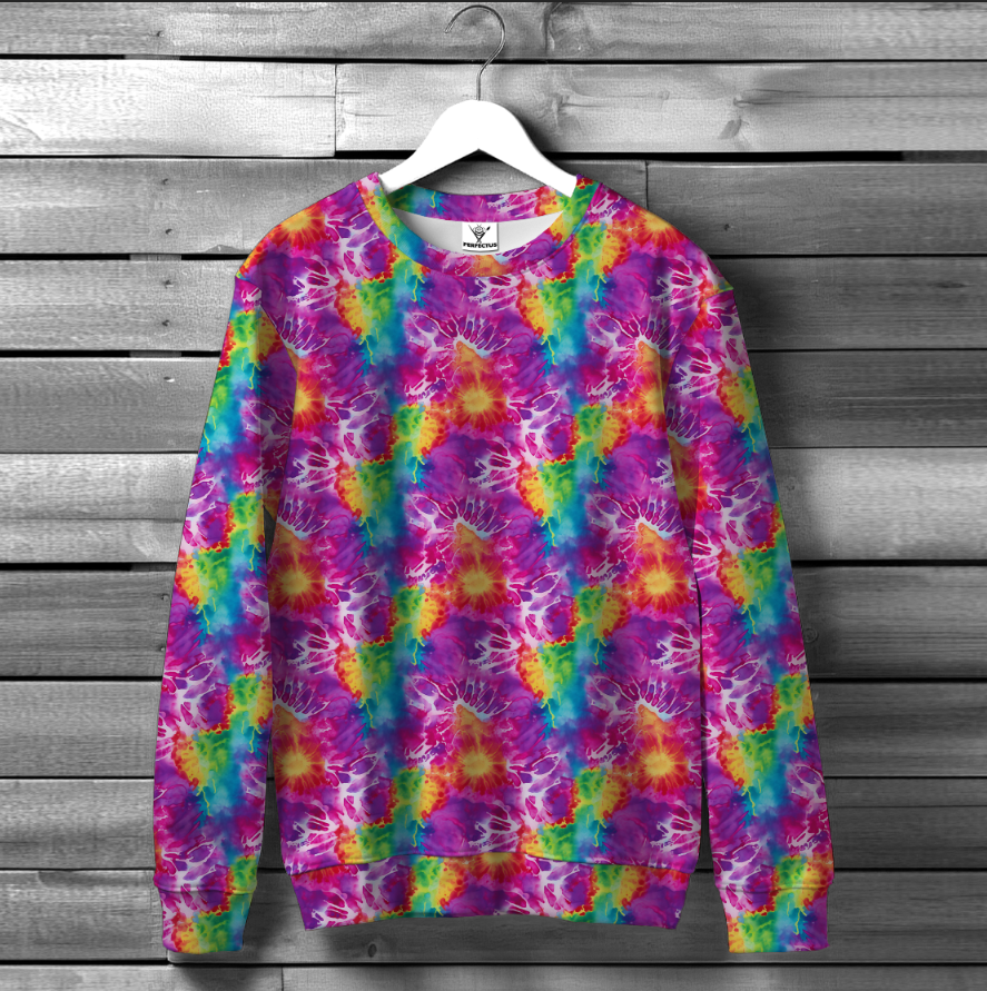 Світшот Тай дай барвисті візерунки розмиття фарб ВСІ Розміри Преміум тканина