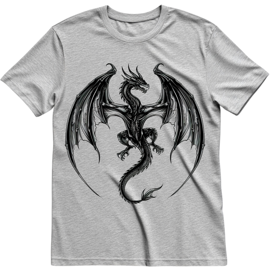 Футболка Чорний дракон унісекс ВСІ розміри Преміум тканина