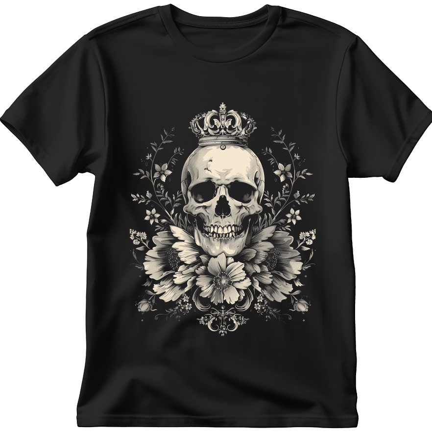Футболка Череп з короною квітковий орнамент 1 унісекс ВСІ розміри Преміум тканина