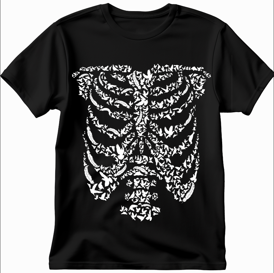 Футболка Хорор хеловін скелет грудна клітина унісекс ВСІ розміри Преміум тканина