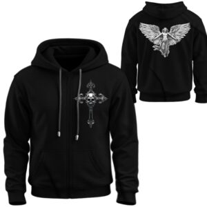 Худі на блискавці Череп янгол хрест арт ВСІ Розміри Преміум тканина