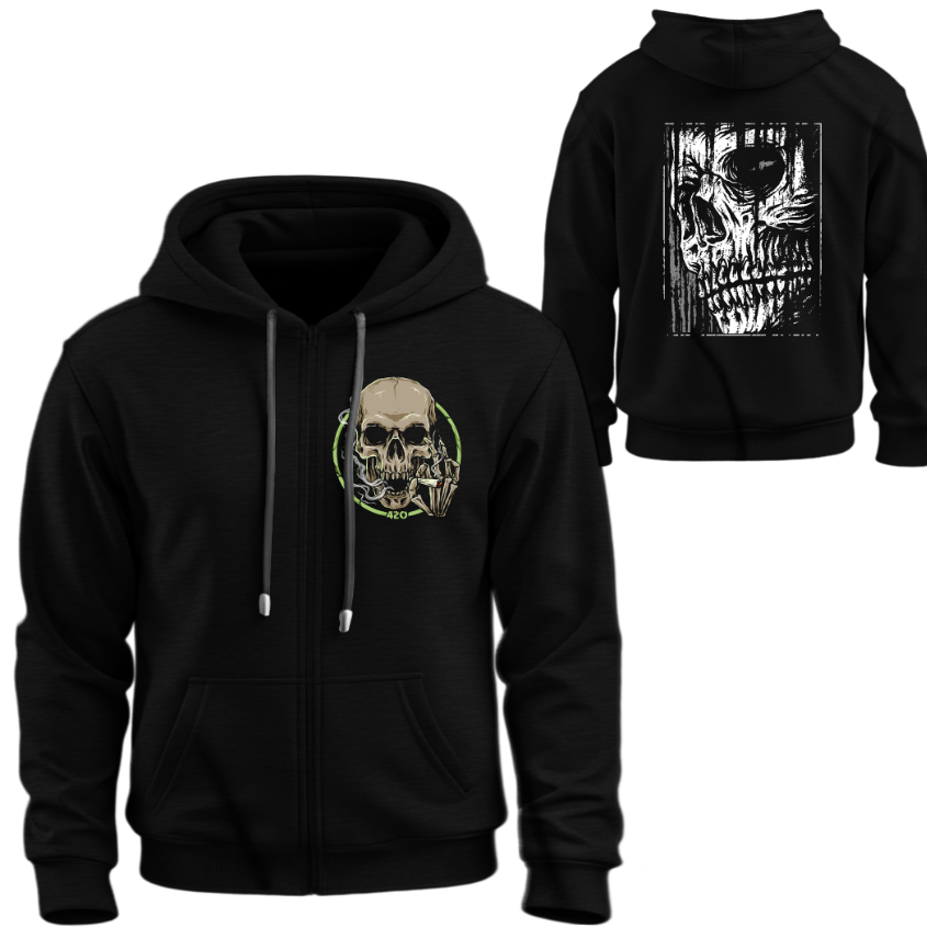 Худі на блискавці Череп готика хорор арт ВСІ Розміри Преміум тканина