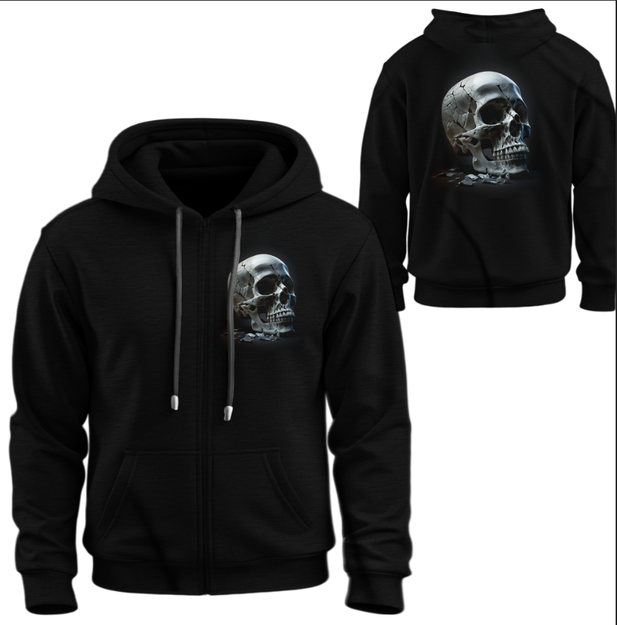 Худі на блискавці Черепа готика ВСІ Розміри Преміум тканина