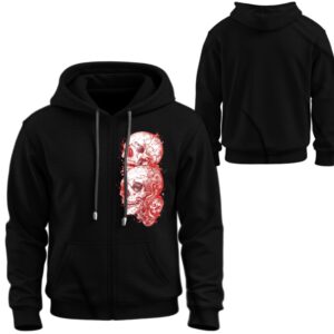 Худі на блискавці Червоні черепа візерунки ВСІ Розміри Преміум тканина