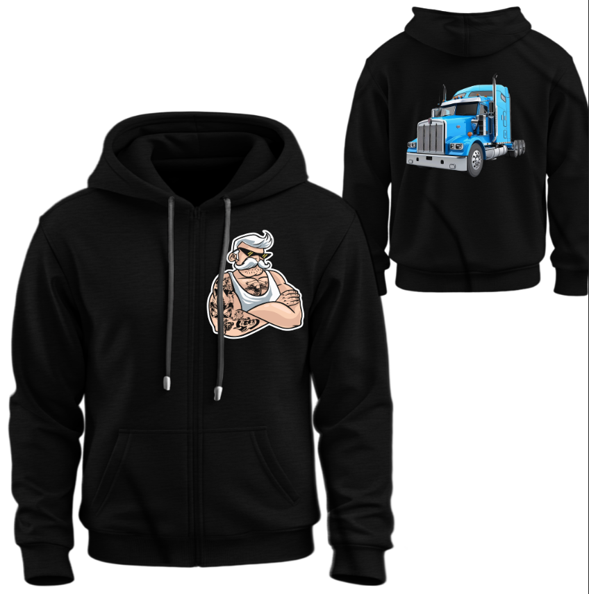 Худі на блискавці Фура вантажівка дальнобійник брутальний з тату ВСІ Розміри Преміум тканина