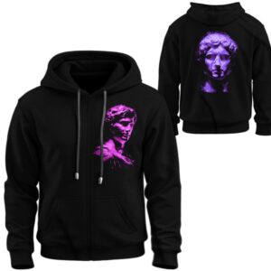 Худі на блискавці Статуя погруддя Давида арт неон ВСІ Розміри Преміум тканина