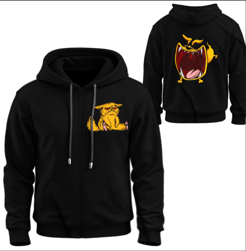 Худі на блискавці Смішний кіт з собакою мульт ВСІ Розміри Преміум тканина