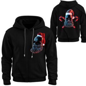 Худі на блискавці Санта череп новорічний ВСІ Розміри Преміум тканина