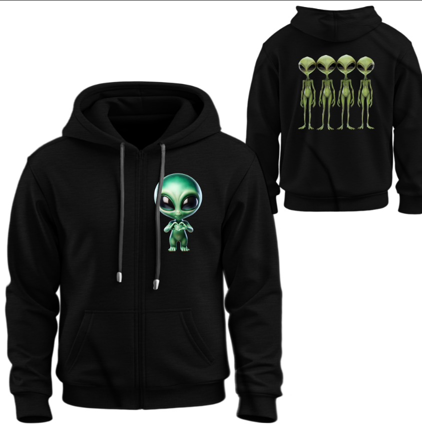 Худі на блискавці Прибульці зелені ВСІ Розміри Преміум тканина