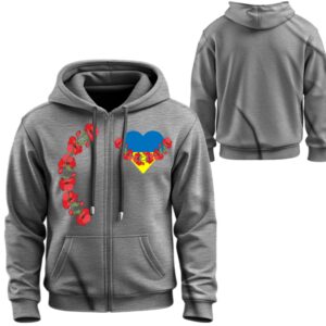 Худі на блискавці Прапор герб України тризуб серце маки ВСІ Розміри Преміум тканина