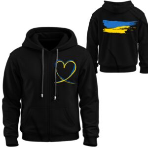 Худі на блискавці Прапор герб України тризуб серце 1 ВСІ Розміри Преміум тканина