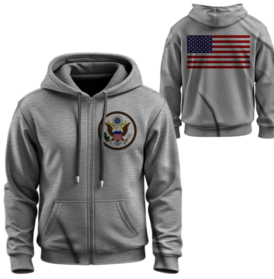 Худі на блискавці Прапор герб США ВСІ Розміри Преміум тканина