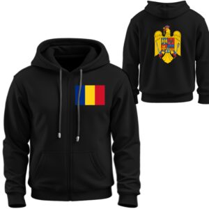 Худі на блискавці Прапор герб Румунії ВСІ Розміри Преміум тканина